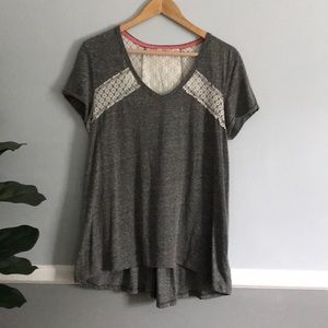 Gorgeous Button Back/Lace Detail Tee